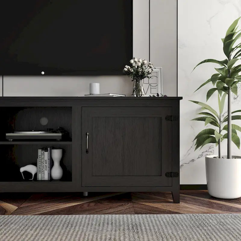Versatile Industrial TV Stand with 2 Cabinets and 4 Shelves for Living Rooms, Bedrooms, and Playrooms - Image 3
