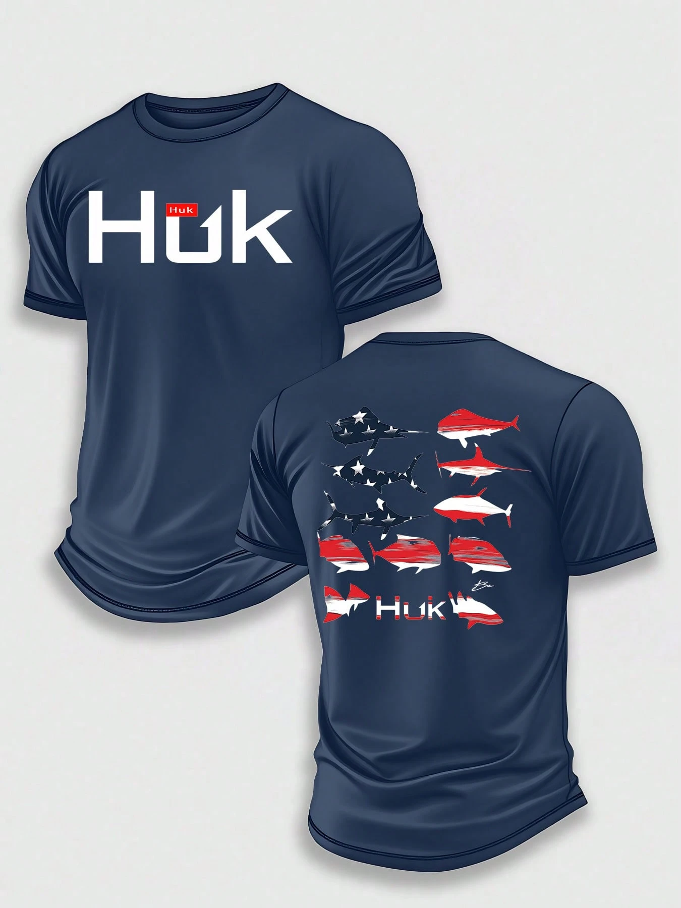 (220 Pieces Of Pure Cotton T-Shirts) HUK SPECIES LIBERTY Fishing Performance T-Shirt, Moisture Wicking Quick Dry Tee, High-Quality Graphic Printed Outdoor Sportswear, Men's Short Sleeve Shirt, American Flag Fish Species Art, Marine Life Graphic, Holiday Gift, Performance Gear, Lightweight Breathable, Camisetas Para Hombre, Men Vacation Outfits, Urban Outdoor Style