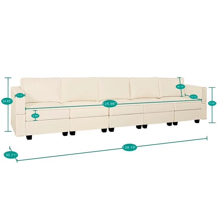 Convertible DIY Modular Sleeper Sectional Sofa Collection with Storage Seats - Perfect for Your Living Room - Image 6