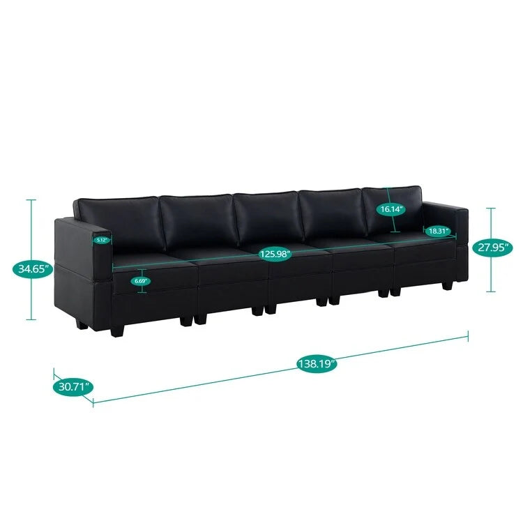 Convertible DIY Modular Sleeper Sectional Sofa Collection with Storage Seats - Perfect for Your Living Room - Image 10