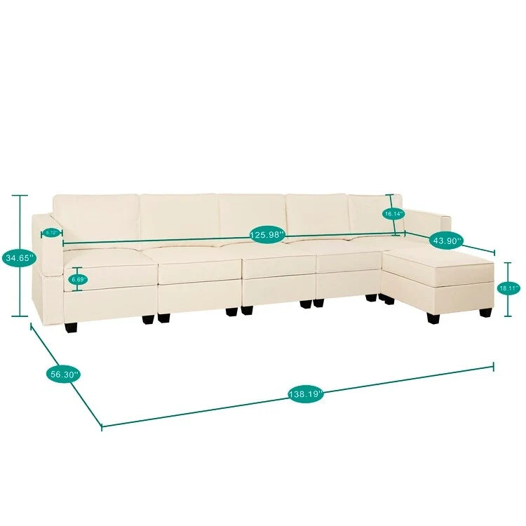 Convertible DIY Modular Sleeper Sectional Sofa Collection with Storage Seats - Perfect for Your Living Room - Image 15