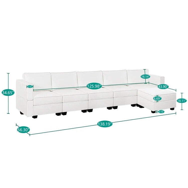 Convertible DIY Modular Sleeper Sectional Sofa Collection with Storage Seats - Perfect for Your Living Room - Image 33