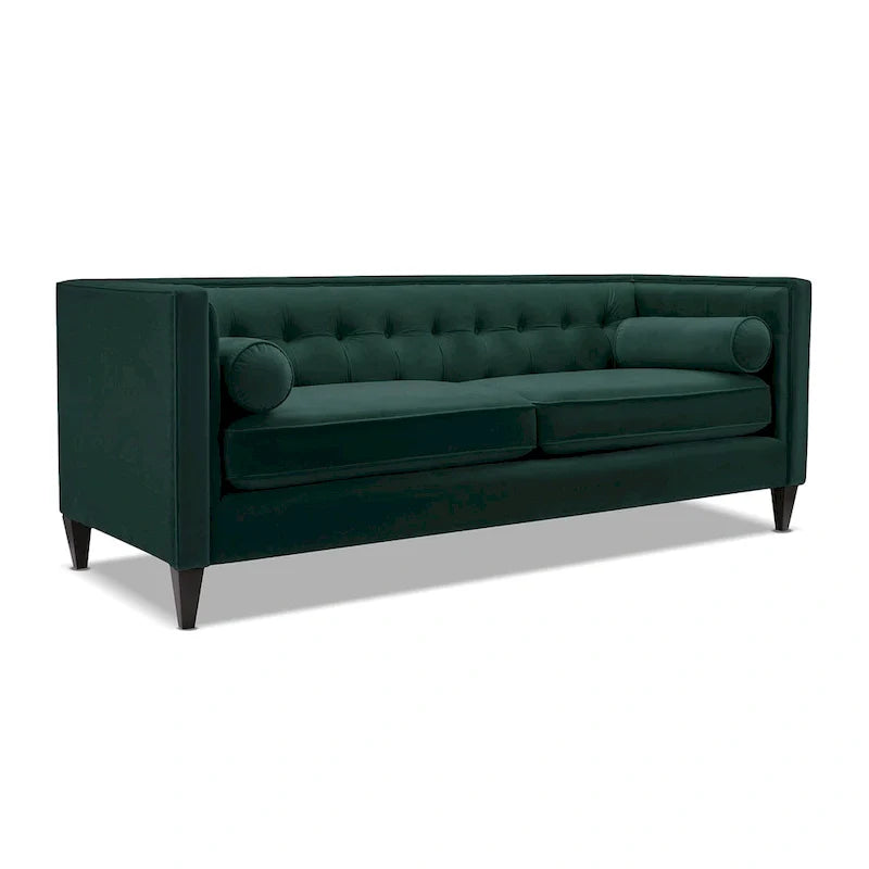Jack 84 Mid-Century Modern Tuxedo Sofa with Decorative Bolster Pillows - Image 3
