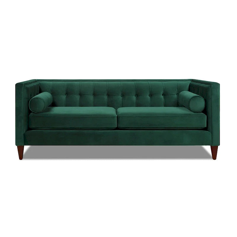 Jack 84 Mid-Century Modern Tuxedo Sofa with Decorative Bolster Pillows - Image 7