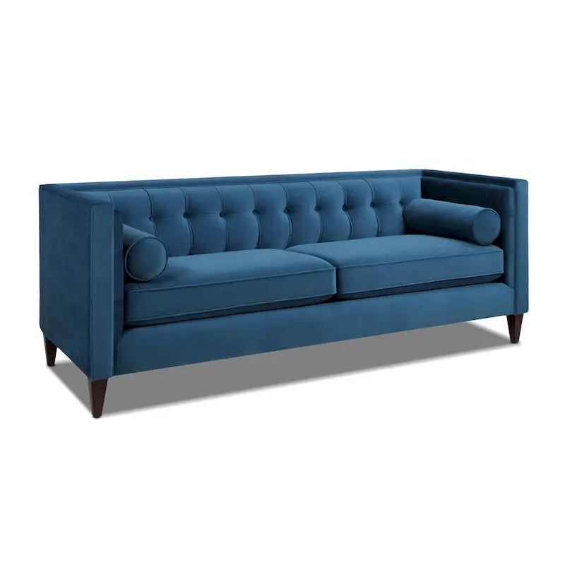 Jack 84 Mid-Century Modern Tuxedo Sofa with Decorative Bolster Pillows - Image 13