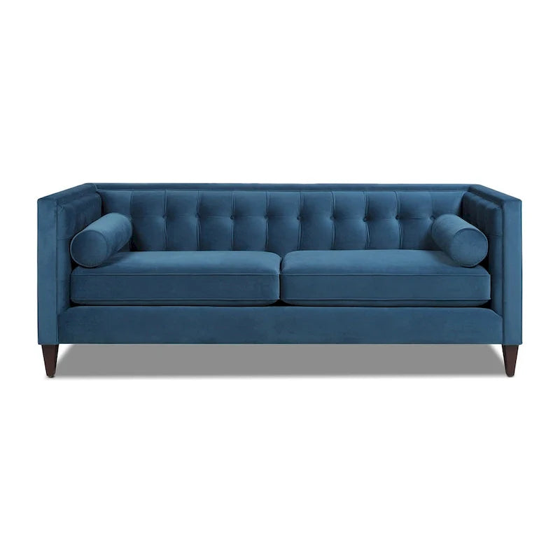 Jack 84 Mid-Century Modern Tuxedo Sofa with Decorative Bolster Pillows - Image 15