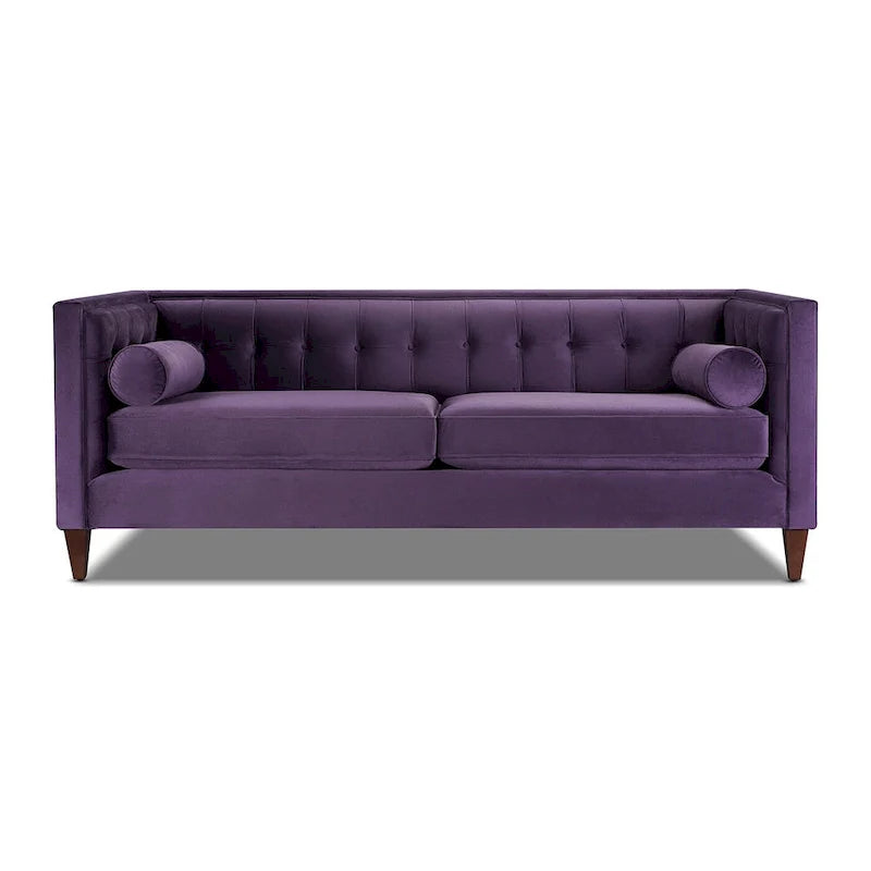 Jack 84 Mid-Century Modern Tuxedo Sofa with Decorative Bolster Pillows - Image 27