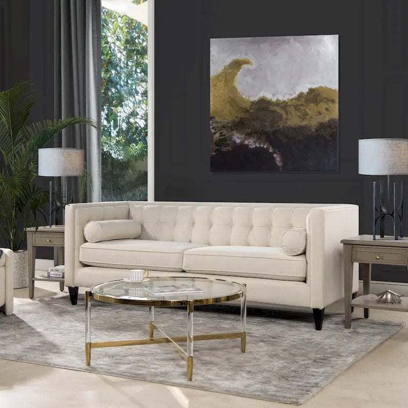 Jack 84 Mid-Century Modern Tuxedo Sofa with Decorative Bolster Pillows - Image 37