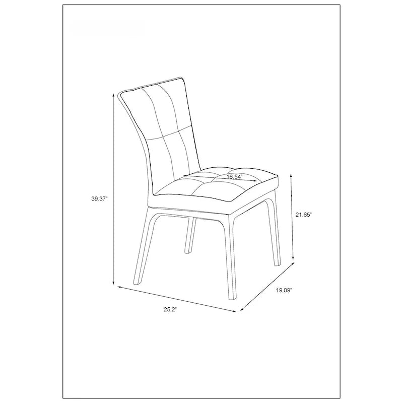 Set of 2 Contemporary Tufted Side Chairs with Sturdy Solid Wood Frame - Image 5