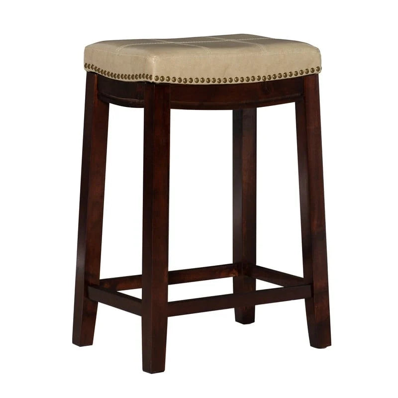 Linon Willamette Backless Saddle-Seat Counter Stool - Image 2
