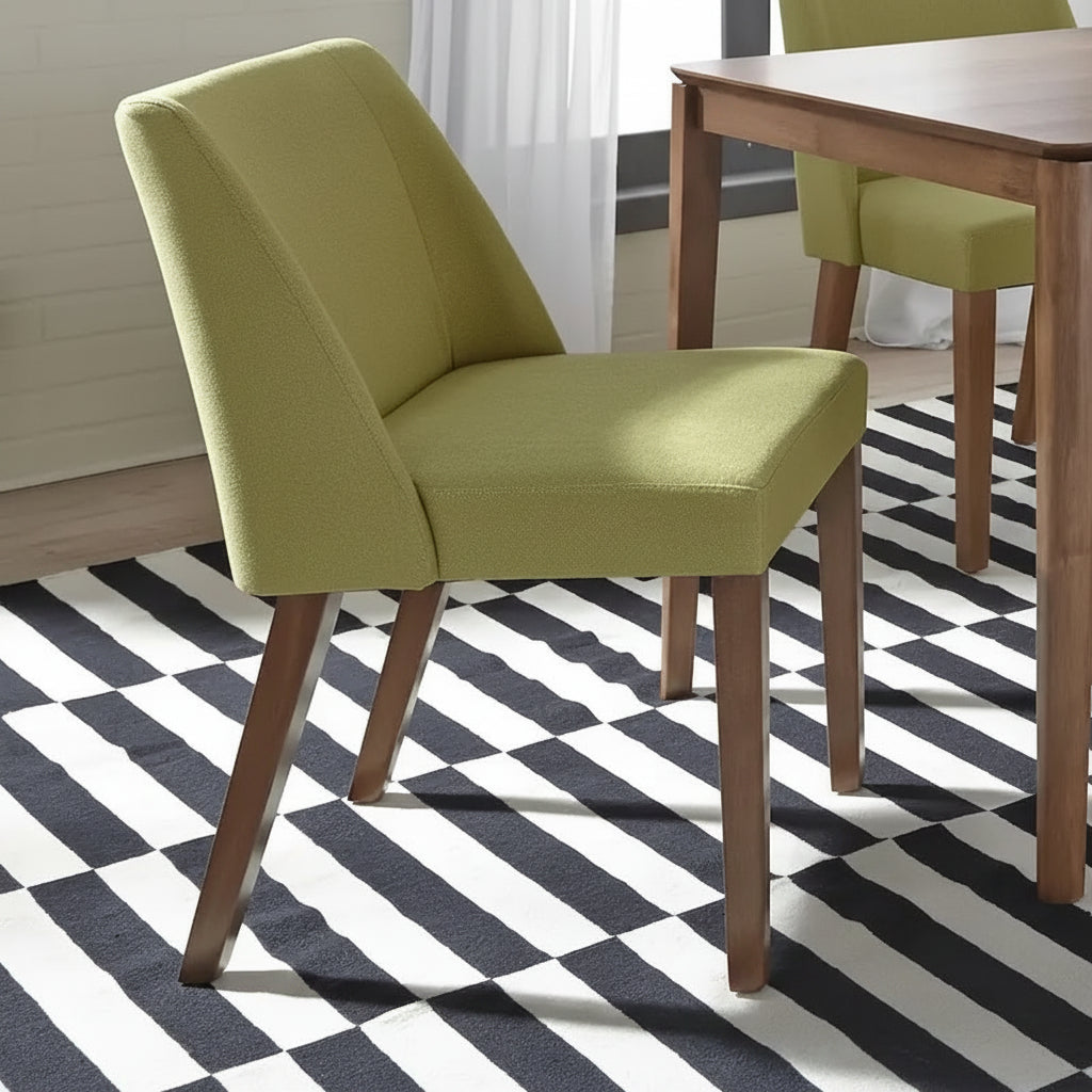 2-Piece Space-Saving Dining Chair Set with Walnut Frame and Linen Upholstery - Available in Multiple Colors - Image 4