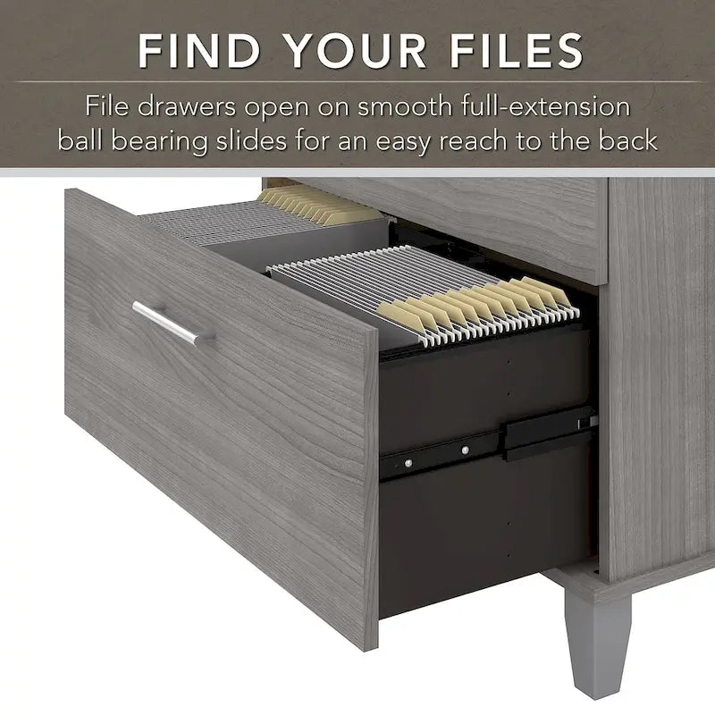 60-Inch Office Desk with Cabinet and 5-Shelf Bookcase - Image 33