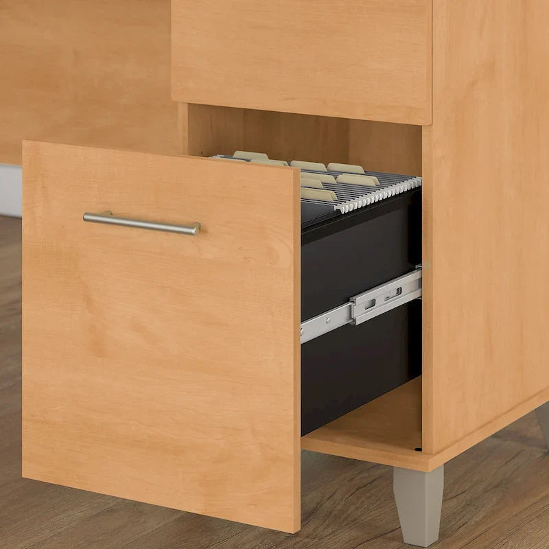60-Inch Office Desk with Cabinet and 5-Shelf Bookcase - Image 40