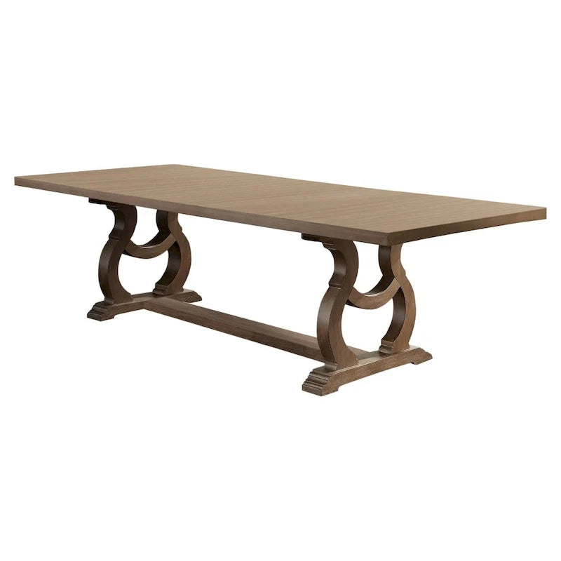 Fremont 9-Piece Dining Set in Brown and Cream with Removable Leaf - Image 2
