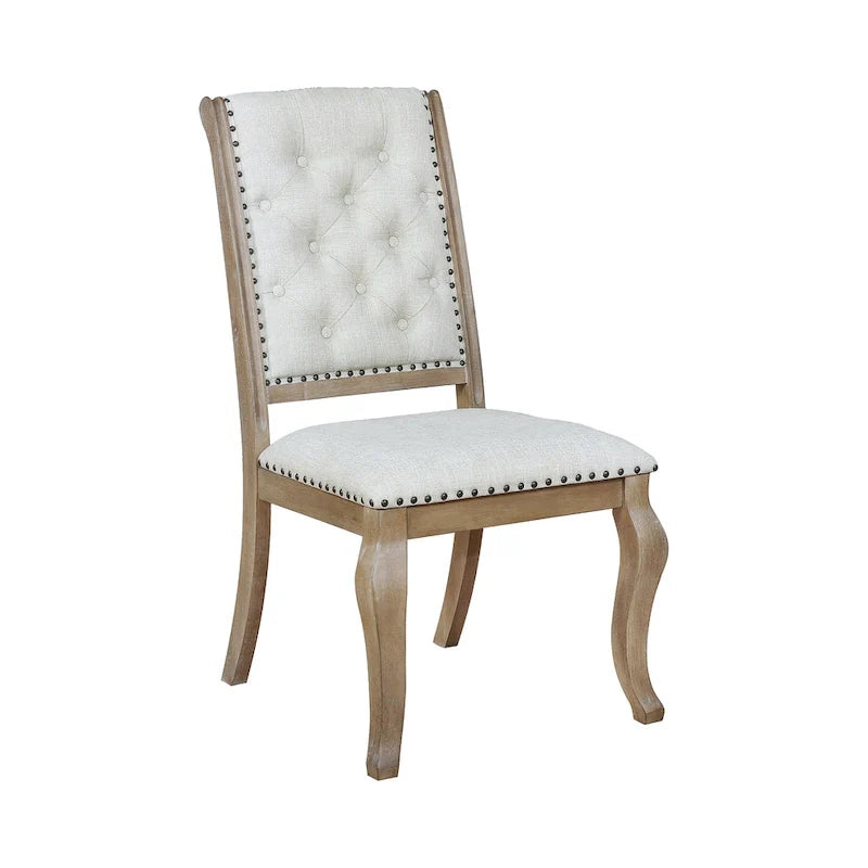 Fremont 9-Piece Dining Set in Brown and Cream with Removable Leaf - Image 4