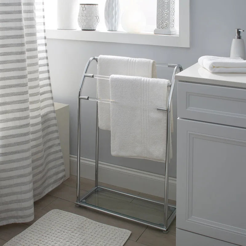Freestanding Acrylic Towel Rack by Organize It All - Dimensions: 22.75 x 9.87 x 34.12 inches - Image 3