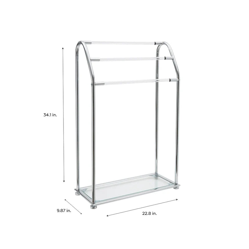 Freestanding Acrylic Towel Rack by Organize It All - Dimensions: 22.75 x 9.87 x 34.12 inches - Image 4