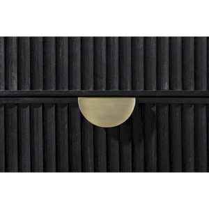 Black Mason Nightstand with 2 Drawers
