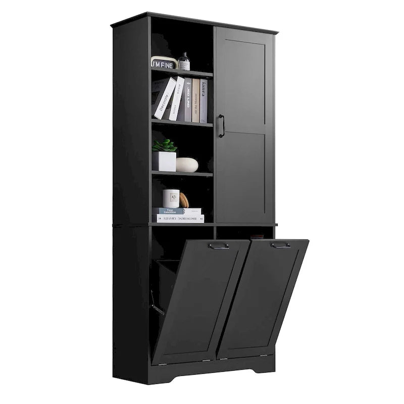 Multi-Functional Bathroom Storage Cabinet with Doors, Drawers, and Tilt-Out Laundry Hamper - Image 18